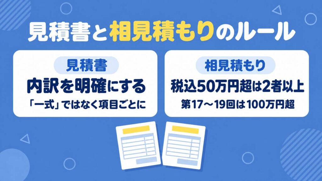 見積書と相見積のルールをまとめた画像