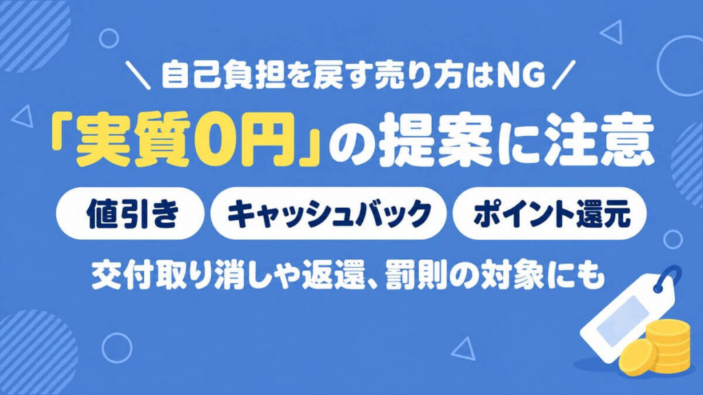 自己負担を戻す売り方はNGについてまとめた画像
