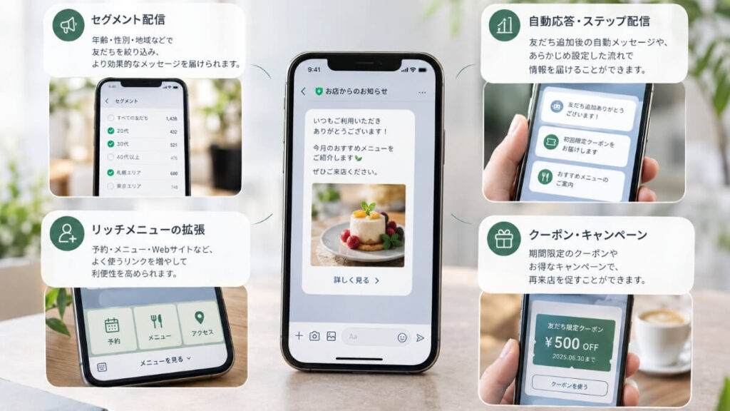 慣れてきたら使いたい応用機能の構図を簡単な見出しとリード文でまとめている様子の画像