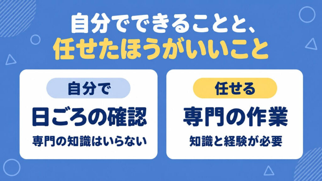 ホームページの保守で自分でできることと任せたほうがいいこと
